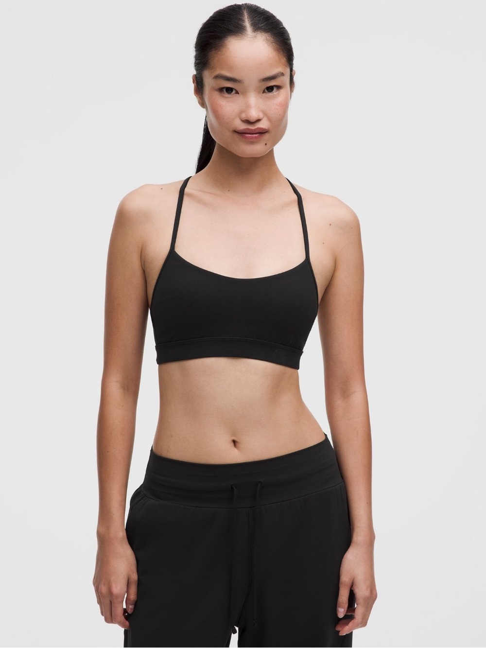 Lululemon Flow Y Sports Bra Nulu Light Support, Black – Size 8